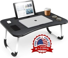 Escritorio Mesa Portatil Para Laptop Para Cama Con Soporte, Bandeja Grande NUEVO picture