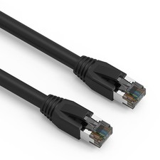 20 Pack of 1Ft CAT8 S/FTP Ethernet Network Cable Black 24AWG picture