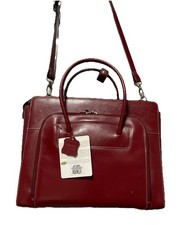 McKlein USA Lake Forest Red Leather Ladies Briefcase W/ Removable Sleeve picture