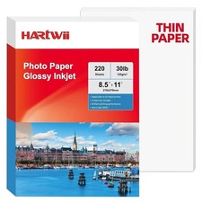 220 Sheets Thin Glossy Photo Paper 120gsm, 8.5x11 Inches Single Side Inkjet P... picture