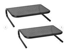 Mind Reader Ventilated Monitor Stand Holds up to 44 lbs Metal, Black  2 Pk  R51K picture