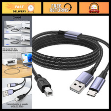 2in1 USB C to B Printer Cable 5FT/1.5M & USB A to B Cable - Fast Data Transfer picture