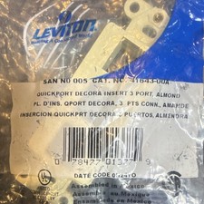 14 pack Leviton 41643-00A QuickPort Decora Insert 3-Port Wall Plate Almond picture