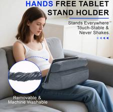 1 pc Tablet Pillow Holder Foldable iPad Stand for Lap Bed Desk with Pocket picture