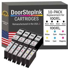 DoorStepInk Compatible Ink Cartridges for Lexmark 100XL 4Black, 2/CMY-USA picture