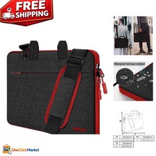 Travel-Ready Spill-Resistant Laptop Bag for 15-16 Inch Devices, Black & Red picture