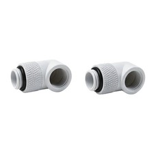 2 Pcs  Angled 90 Degree G1/4 Rotary Fitting Male to Female  white picture