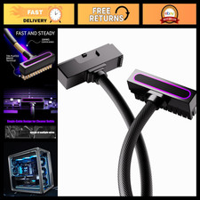 24PIN PSU Extension Cable, ARGB 5V 3Pin, 18AWG Right-Angle Design, 30CM Black picture