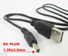 10pcs 1M/3.3ft USB 2.0 A Male to 1.35 x 3.5mm DC Plug 5V DC Power Cable Black picture