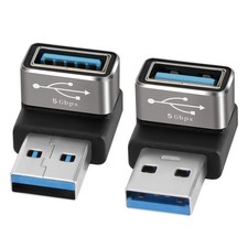 90 Degree USB 3.0 Adapter 2 Pack, (Up and Down) Right Angle USB Type-A picture