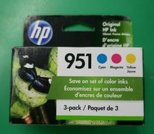 Genuine HP 951 Ink Cartridge-C/M/Y-For HP 8620 8630 8625 Printer-3PK picture