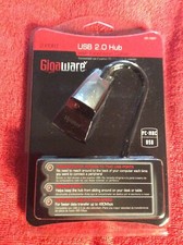 GIGAWARE 2-PORT USB 2.0 HUB W/ EXTENSION CABLE BRAND NEW SEALED picture