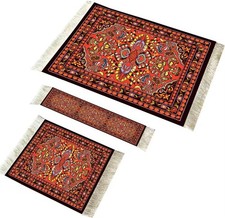 Rug Style Mouse Pad, Carpet Coaster And Bookmark w/FREE Round Fringed Mouse Pad picture