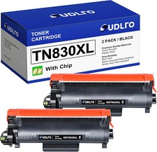 2PK TN830 TN830XL Replacement Compatible for Brother 830 XL Printer w Chip Black picture
