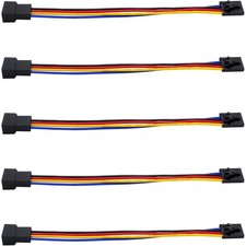 SIXQJZML 5Pcs 5Pin to 4Pin Fan Adapter Cable,PC CPU Fan Connector Converter Inte picture