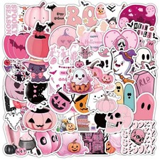 Pink Halloween Stickers Pinkoween Party Favors for Girls Small, picture