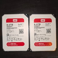 Lot of 2, WD Red 8TB Hard Drives, WD80EFZX x2, Western Digital NAS Hard Drives picture