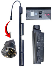 APC AP7868 Rack PDU, 12500W, Metered, 0U, 208V 3PH, Cable Mgt Brackets, Tested picture