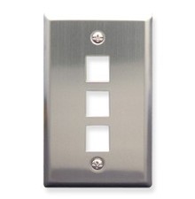 Faceplate stainless steel1-gang3-port picture
