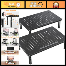 2 Pack Adjustable Monitor Stand Riser - 3 Height Levels for Ergonomic Viewing picture