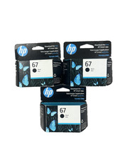 Pack of 3 HP 67 Black Original Ink Cartridge, ~360 pages, 3YM56AN, EXP NOV 2026 picture