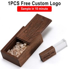Crystal Gift Box USB 2.0 Flash Drive Free Logo Wedding Custom Pen Drive 64GB 32G picture