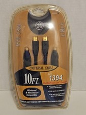 GE FIREWIRE 10' UNIVERSAL CABLE IEEE 1394 3-IN-1 NEW IN SEALED PACKAGE 24 K GOLD picture