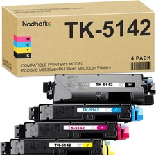 Compatible w/ Kyocera TK-5142 4-Pack Toner KCMY for M6530cdn P6130cdn M6030cdn picture