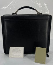 Levenger Black Leather Laptop Sleeve Portfolio Business Organizer Zip Around P25 picture