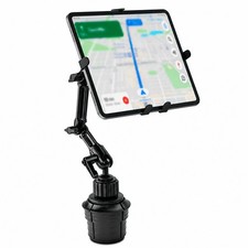 Mount-It Premium Cup Holder Tablet Mount Fits Vehicle Aluminum, Aluminum picture
