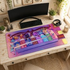 Eeveelutions Sleeping Pokemon Eevee Pastel Gaming Mouse Pad Desk Accessories picture