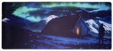 MouseOne Thasis Gaming Mouse Pad Northern Lights XL 36.6x15.7 Stitched Edges picture