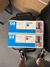 2 Brand new Genuine HP Q6001A Cyan Q6003A Magenta Toner Cartridges picture