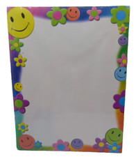 Vtg. Martin Designs Designer Paper Smiley Faces Flowers 25shts Sealed pack 2002 picture