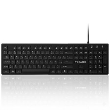 Spanish Keyboard USB Wired 105 Keys QWERTY ANSI Layout Desktop Computer PC picture