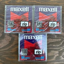 3X  Maxell Zip 100MB Disk IBM Formatted 580005 NEW SEALED Blank Disc Drive PC picture