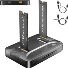 SUITOK Tool-Free Dual-Bay NVMe M.2 SSD 0.71 x 3.87 x 2.68 inches, Black picture