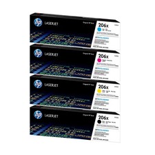 HP 206X Black/Cyan/Magenta/Yellow High Yield Toner Cartridge, Pack Of 4 picture