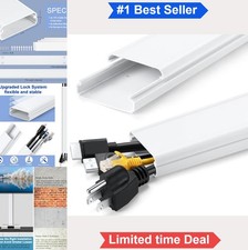 Cord Hider Wall Mounted TV 34 Inch White 2 Inch Wide Cable Raceway Kit PVC picture