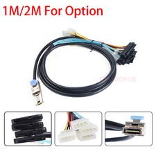 1m/2m External Mini SAS SFF-8088 26pin to 4X SFF-8482 29pin W/ IDE Power Cable  picture