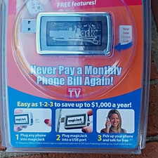 magicJack A921 VoIP Home Phone Adapter USB 2.0 Silver w/ Voicemail Caller ID picture
