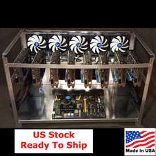 Stackable Heavy Duty 8 GPU Aluminum Mining Rig Frame Open Air Miner Case USA picture