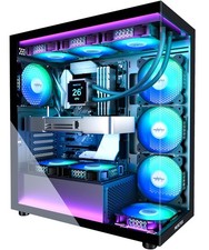 K2 ATX Mid Tower PC Case Black 7 PWM ARGB Fans USB-C Dual Tempered Glass picture