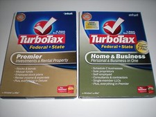 Turbotax 2007 Premier (ugly box) and 2008 Home & Business. New sealed packages. picture