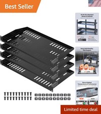 4PCS 1U Server Rack Shelf, Universal Vented Rack Mount Cantilever Tray for 19... picture
