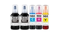 Inkrobat Ink Refill Bottles for Epson 502 Inkjet 5-Pack 2BK+CMY ET-2700 picture