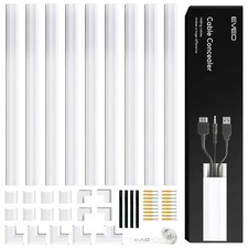 Cord Covers For Wires On Wall - 153In Cable Management Cable Hider - C picture