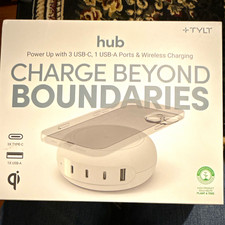 TYLT 100W Hub 3x USB-C + USB-A, Qi Wireless Charging, 5ft, White picture