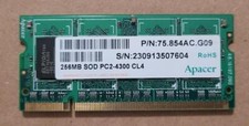 APACER (ELPIDA) Memory 256MB SOD PC2-4300 CL4 P/N: 75.854AC.G09 B62SRCA E186014 picture