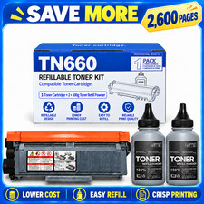 TN660 Toner Cartridges Refillable Compatible for TN-660 MFC-L2700DW DCP-L2540DW picture